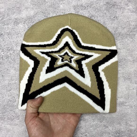 Y2k 2000s tan star grunge beanie - Picture 2 of 7